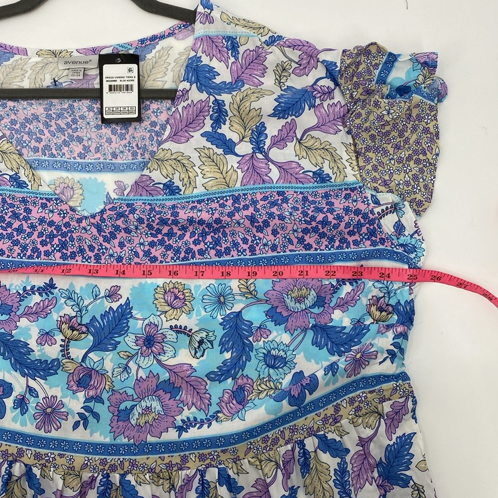 Avenue Blue and Purple Floral Midi Dress - Picture 7 of 8